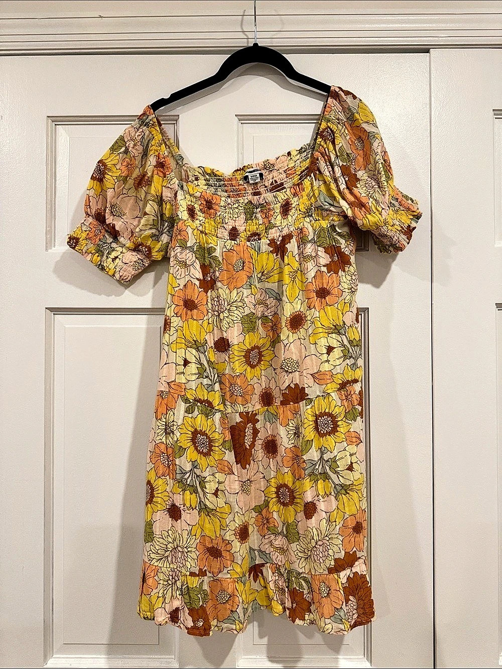American Eagle Floral Mini Dress in Yellow & Orange